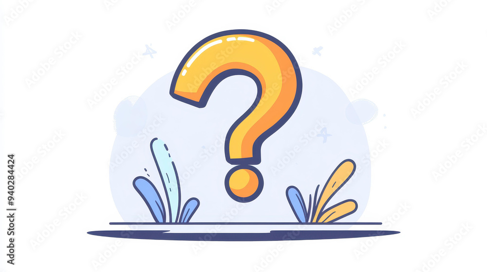 Poster modern flat design showcases a text bubble featuring a question mark, perfect for discussions or inq