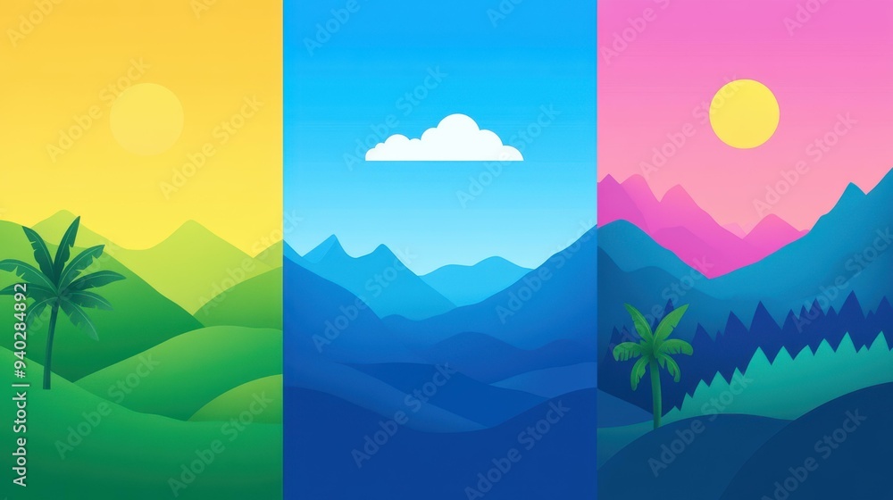 Poster create unique geometric designs with a modern flair using minimal vector templates that blend textur