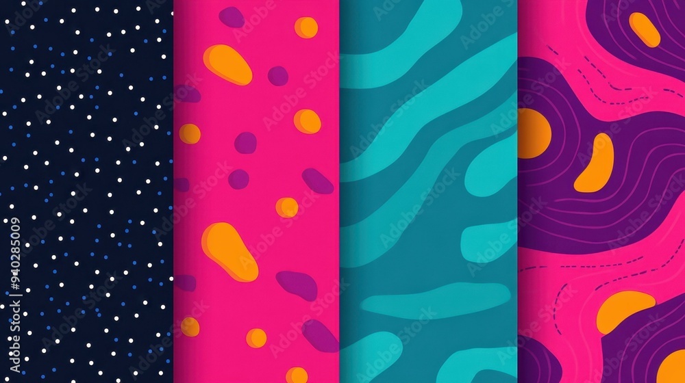 Aufkleber explore vibrant minimalist designs with colorful halftone gradients and modern backgrounds for your 