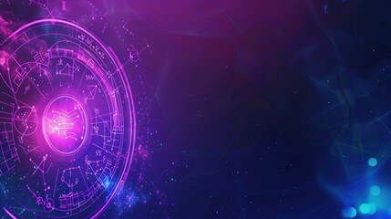 Fototapeta premium Abstract Cosmic Design with Zodiac Signs