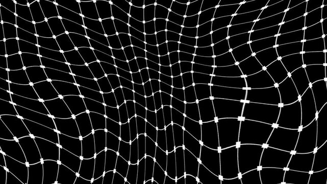 4 black and white abstract Lines backgrounds featuring grids and warped grids in a seamless loop.
