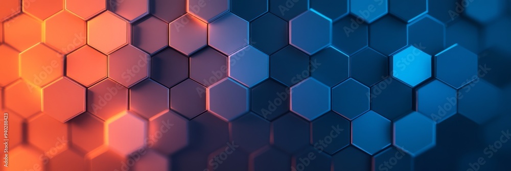 Poster dynamic geometric hexagon grids abstract background for digital advertising and social media content