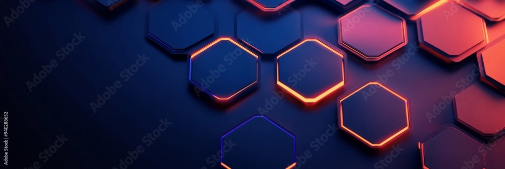 Poster dynamic hexagonal abstract background for creative advertising
