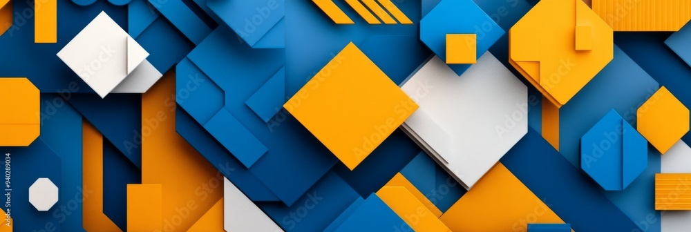 Aufkleber radiant geometric fusion: triangles and hexagons in dynamic colors for captivating designs
