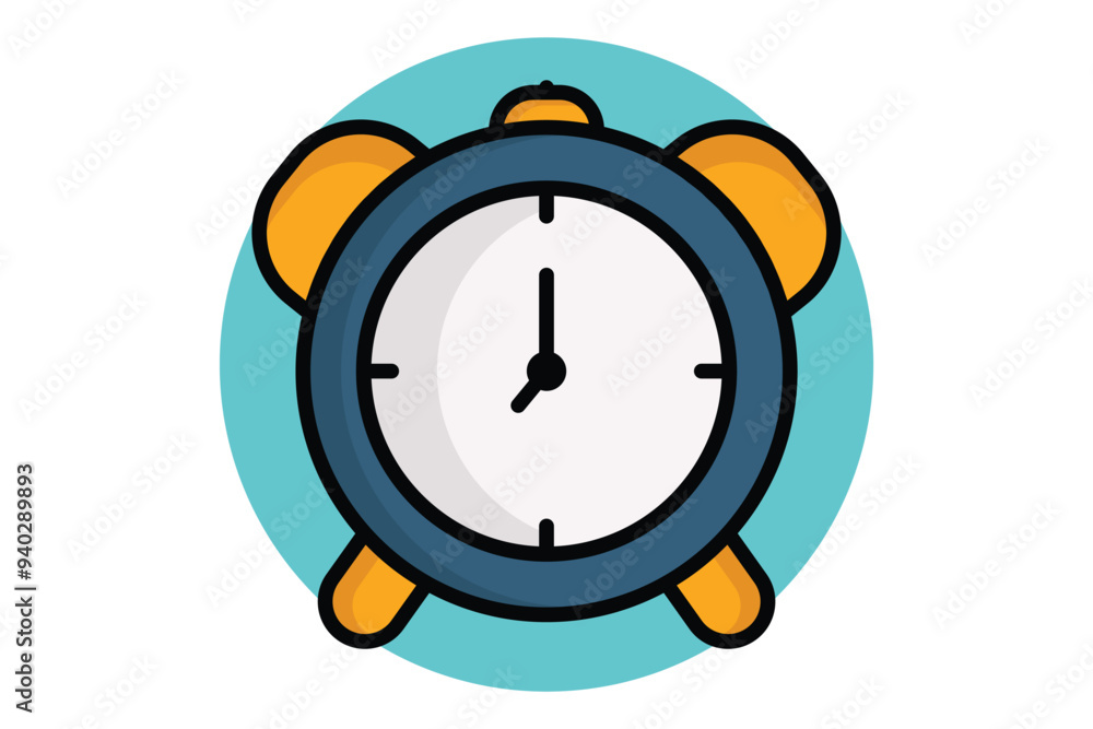 Poster alarm clock colored outline icon. icon related to timer. productivity elements vector illustration