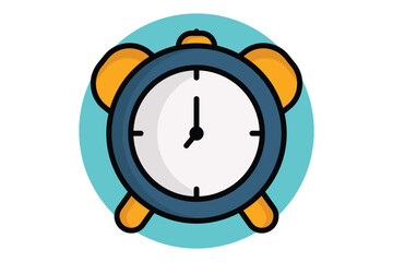 Alarm clock colored outline icon. icon related to timer. productivity elements vector illustration