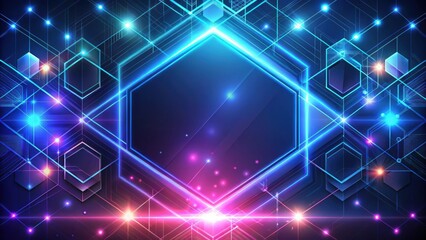 Fototapeta premium Futuristic abstract background with glowing geometric shapes, technology, digital, vibrant, colorful, modern, design, art