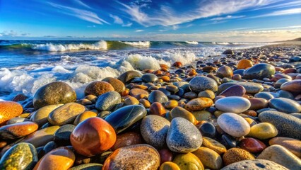 Multi-cultural rocks polished by ocean waves at Swamis Beach, diversity, harmony, unity, multicultural, beach