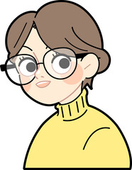 人当たりの良いメガネをかけた女性