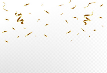 Obraz premium Celebration background with beautiful golden confetti vector illustration. wavy.simple design. eps 10