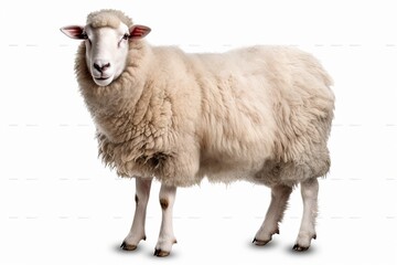 Fototapeta premium White fluffy sheep on clear 