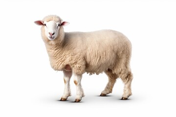 Fototapeta premium White fluffy sheep on clear 
