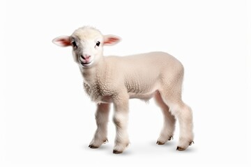 Fototapeta premium White fluffy sheep on clear 