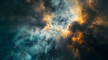Fototapeta premium Cosmic Nebula with Stars and Gas Clouds