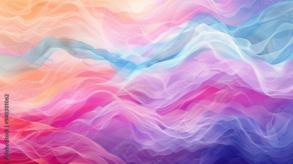 Aufkleber colorful wave palette artwork - abstract mix of vibrant colors creating fluid wave patterns on a mod