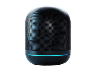 Voice-controlled smart speaker, 3D render on white background