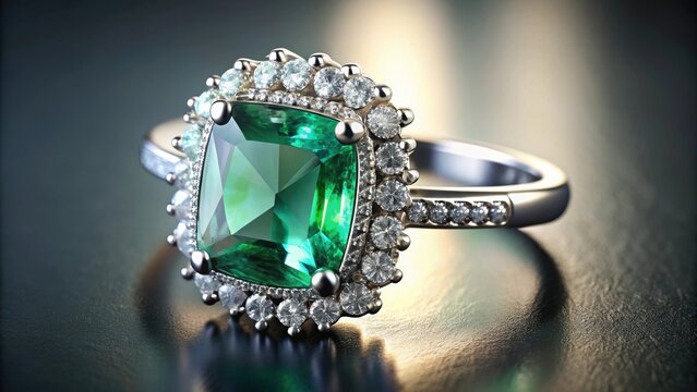 Ring with emerald and diamonds, elegant and luxurious jewelry with gemstone, emerald, diamonds, ring, jewelry, luxury