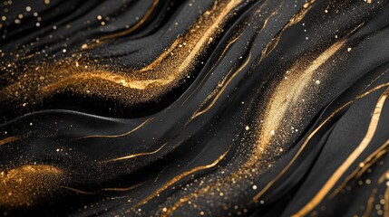 Black and Gold Swirling Texture, abstract, gold, glitter, black, texture