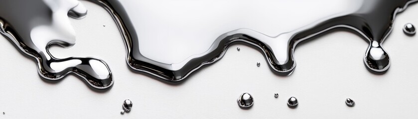 Liquid Metal Abstract - Macro Photography of Mercury Droplets on White Surface, Liquid Metal, Mercury, Abstract Art, Macro Photography