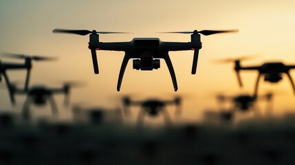 Autonomous Drone Fleet Management A digital interface managing a fleet of drones each one tracked and controlled remotely.