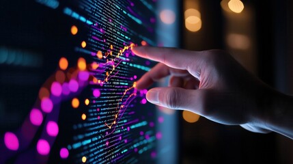 Statistical Data Visualization A screen displaying vibrant interactive visualizations of statistical data with users engaging in analysis.