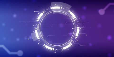Abstract hi-tech cyber and technology background vector. Blue-purple colors illustrator.