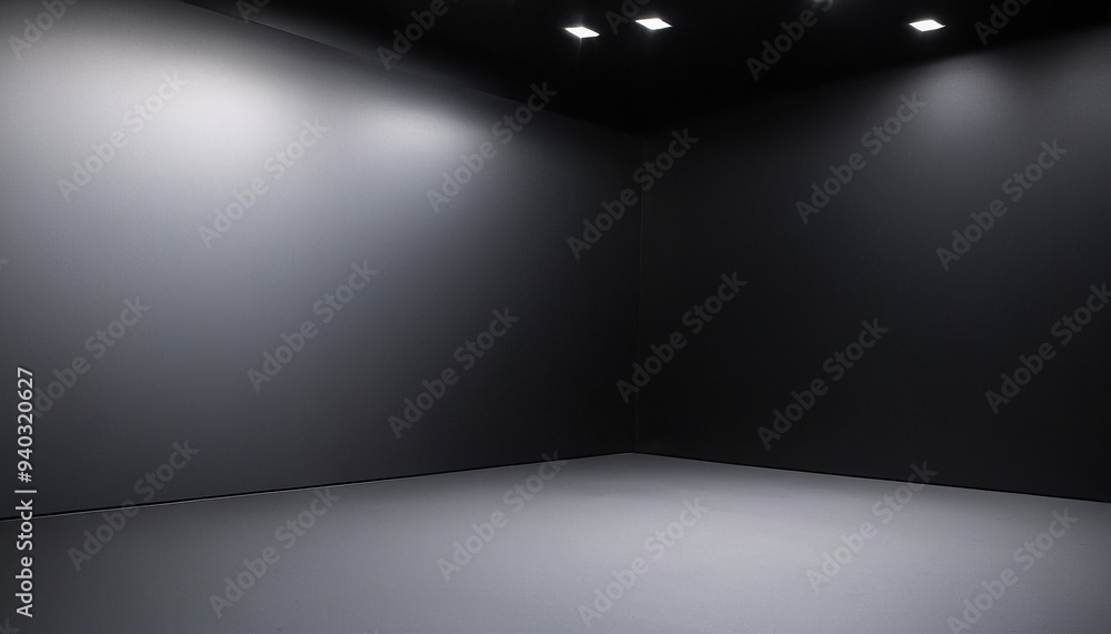 Poster blur dark grey and black gradient used as background studio wall for display your products plain stu