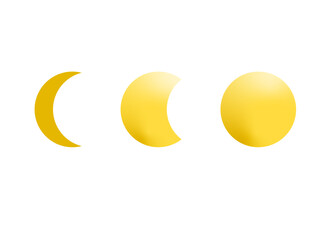 シンプルな月のイラストセット