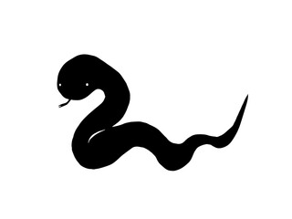 シンプルな黒い蛇のシルエット