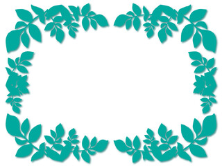 緑の葉っぱのシンプルなフレーム