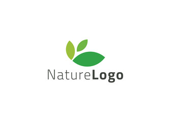 Green abstract leaf logo design template