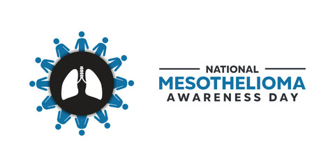 National Mesothelioma Awareness Day. People and lung. Great for cards, banners, posters, social media and more. White background