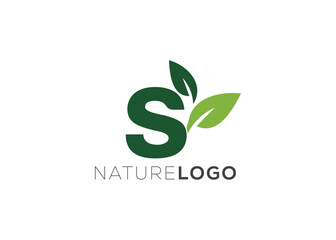 Letter S Green abstract leaf logo design template