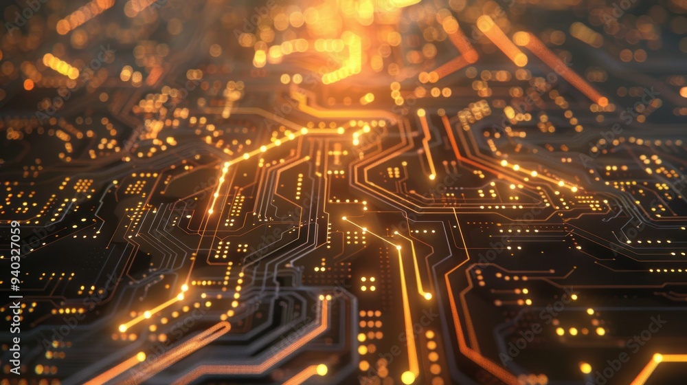 Poster abstract technology background with futuristic blue circuit board design featuring network lines and