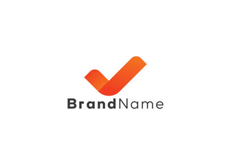 Minimalist and modern check mark logo design template