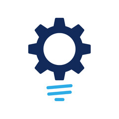 Innovation icon. Light bulb with cogwheel symbol