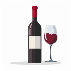 wine bottle glass icon vector on white background