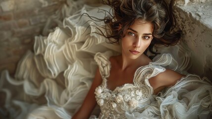 Fototapeta premium bride in a wedding dress
