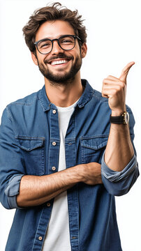 man wearing glasses Show thumb up-1