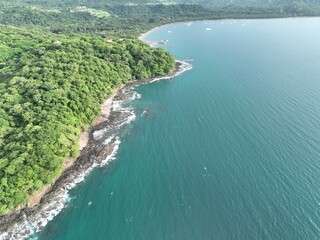 Aerial View of Playa Panama and Bahia Culebra in Guanacaste, Costa Rica