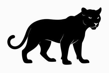 Panther vector silhouette, leopard silhouette panther, puma, vector illustration