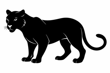 Obraz premium Panther vector silhouette, leopard silhouette panther, puma, vector illustration