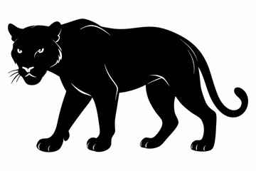 Panther vector silhouette, leopard silhouette panther, puma, vector illustration
