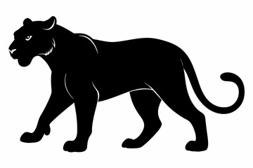 Panther vector silhouette, leopard silhouette panther, puma, vector illustration