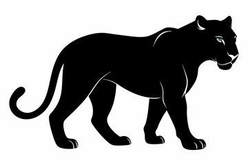 Naklejka premium Panther vector silhouette, leopard silhouette panther, puma, vector illustration
