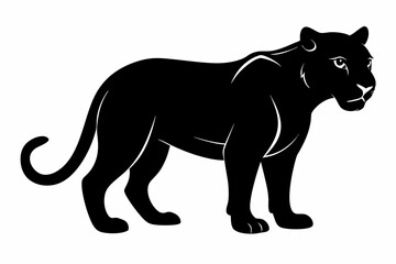 Obraz premium Panther vector silhouette, leopard silhouette panther, puma, vector illustration