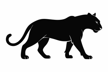 Panther vector silhouette, leopard silhouette panther, puma, vector illustration