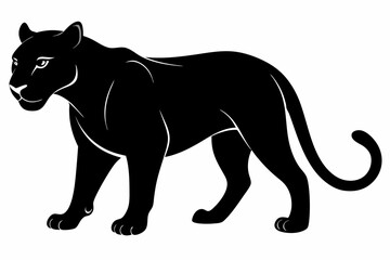 Obraz premium Panther vector silhouette, leopard silhouette panther, puma, vector illustration