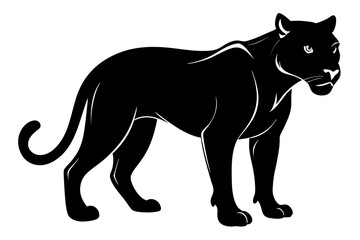 Panther vector silhouette, leopard silhouette panther, puma, vector illustration