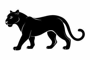 Panther vector silhouette, leopard silhouette panther, puma, vector illustration